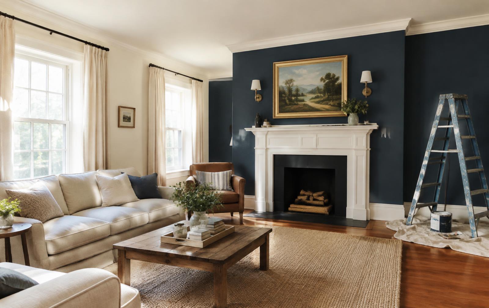 Freshly painted living room